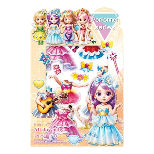 Aibyks Magnetische Puppen-Anziehsets, magnetische Anzieh-Prinzessin - Rollenspiel-Magnet PrincessOutfit,Magnet-Outfit, Anziehpuppe aus Papier, bunt für Geburtstag, Kindertag von Aibyks