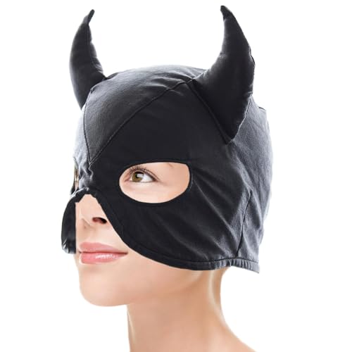 Aibyks Masquerade Bull-Maske, Bull Hood-Maske, Verstellbare Kapuze, Vollgesichts-Kopfmaske, Lustige atmungsaktive Vollgesichts-Kopfmaske, Halloween-Cosplay-Kostüm, Kapuzenmaske für Männer von Aibyks