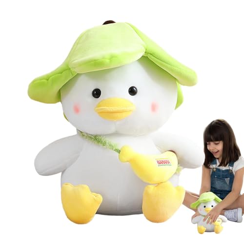 Aibyks Niedliche Entenplüsch, Banana Ente,Weißer Cartoon Banana Duck Animal Doll - Lustige Plüschpuppe, weicher und entzückender schlafender Begleiter für Wohnzimmer, Schlafzimmer, Wohnheim, von Aibyks