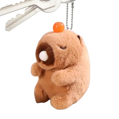 Aibyks Niedlicher Capybara-Plüsch-Schlüsselanhänger, süßes Capybara-Plüschtier, Realistisches Capybara-Kuscheltierspielzeug, Stofftier-Schlüsselanhänger, Rucksack-Schlüsselanhänger, interaktives von Aibyks