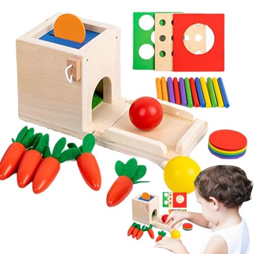 Aibyks Objektdauerce -Spielzeug für Babys, Holzkugel Drop -Spielzeug | 4 in 1 Farb Match Sticks Game | Farb- und Formsortierer, pädagogische Lernmotor -Fähigkeitsspielzeug für Babys von Aibyks