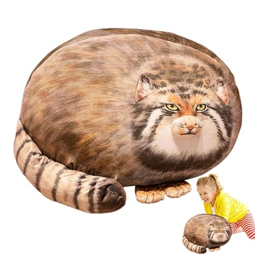 Aibyks Pallas Katze gefülltes Tierspielzeug, süßes Pallas Cat Plüschspielzeug | 3D niedliche weiche Katzenpuppe simuliert | Umarmend Plüschbegleiter, Sofa -Kissendekoration für Kinder, Zuhause, von Aibyks