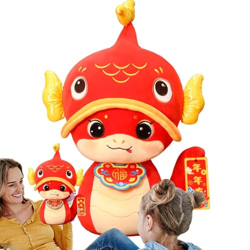 Aibyks Plüschpuppe „Jahr der Schlange“, Maskottchen „Jahr der Schlange“,Traditionelles chinesisches Schlangenstofftier - Kuscheltier-Schlangenpuppenspielzeug für Tische, Bücherregale, Vitrinen, Betten von Aibyks