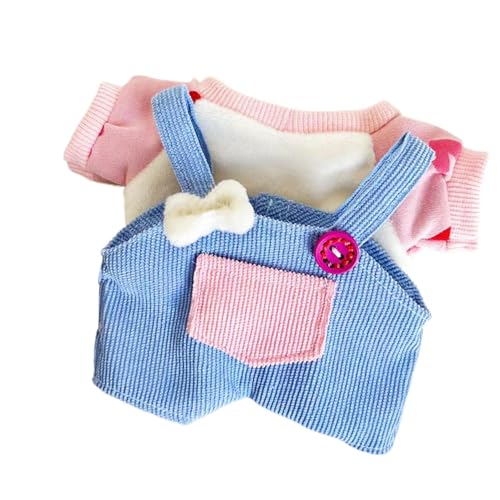 Aibyks Puppenkleidung Overalls,Kleidungsset für Plüschpuppen, Süße Overalls und Tops Cartoon 20cm Puppenkleidung, Kinder Erwachsene Rollenspiel Sammlerpuppe Outfits Kostüme für Arbeitszimmer, von Aibyks