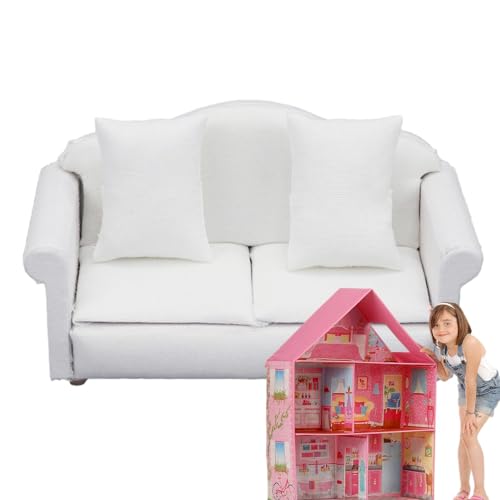 Aibyks Puppensofa, Puppencouch | Puppenmöbel im Maßstab 1:12 - Wohnzimmer-Miniatur-Sofa-Möbel, Puppenhaus-Zubehör, fantasievolles Rollenspiel-Spielzeug von Aibyks