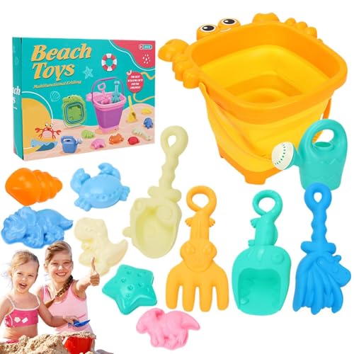 Aibyks Sandeimer und Schaufeln Set, Kids Beach Toys - Kreative Kinder Sandspielzeug | Buntes Spielset mit faltbaren Schaufeln von Bucket, niedliche Reisebehörer für Reisen von Aibyks