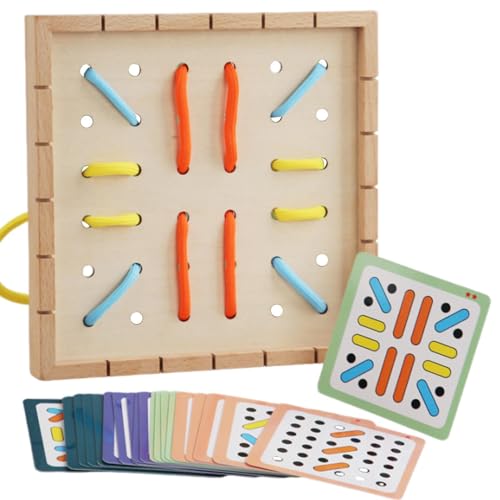 Aibyks Schnürspielzeug für Kleinkinder, Schnürspielzeug aus Holz,Kinder-Fädelspiel-Spielzeug - Lustiges Reisespiel, hölzernes Schnür-Fädelspielzeug, frühes Erlernen der Feinmotorik, Schnürspielzeug von Aibyks