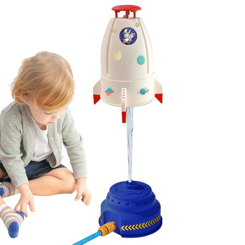 Aibyks Sprinkler für Kinder,Wassersprinkler für Kinder für draußen,Niedliche drehbare Wassersprinkler in Raketenform für Kinder | Multifunktionales Sprinklerspielzeug, farbenfrohes tragbares von Aibyks