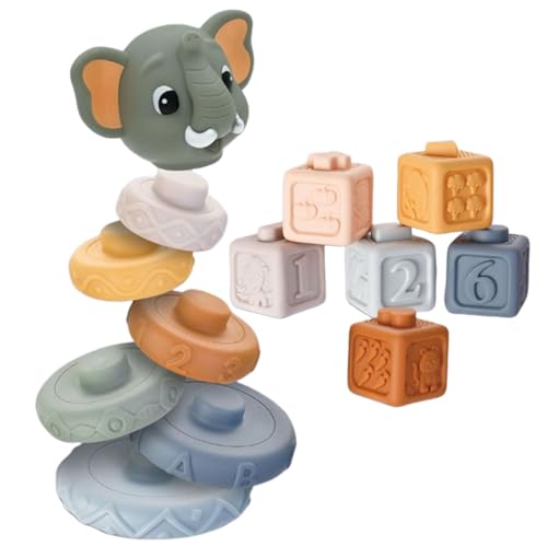 Aibyks Stapelblöcke für Kinder, Balance Stacking Block Game,Tierförmige Bunte Stapelsteine ​​ - Brettspiel für Bildungslern, multifunktionales Tabletop-Gebäude für, Mädchen von Aibyks