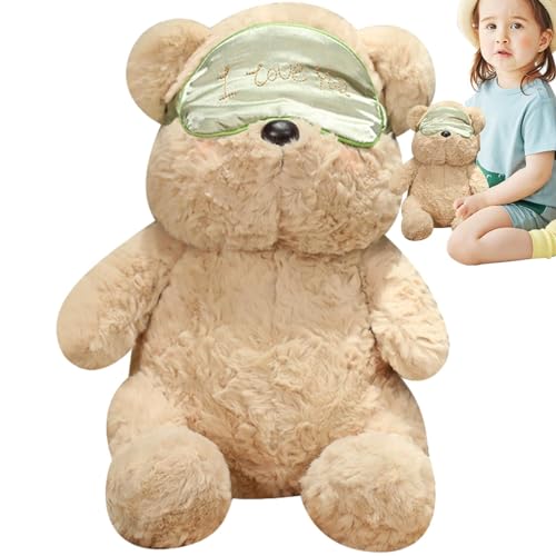 Aibyks Süßes Bären-Plüschtier, Bären-Plüschtiere | Soft Bear Wear Masque Plüschtier | Entzückende Tierplüschtiere, entzückend tragende Maskenbärenpuppe, simulierte Plüschtierbärenpuppe, 13,78 Zoll für von Aibyks