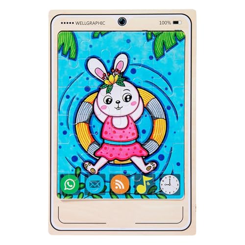 Aibyks Tierpuzzles für Kinder, Handy-Puzzle | Holz-Snap-3D-Puzzle,Lernspielzeug, Handy-Puzzle für Kinder ab 3 Jahren von Aibyks