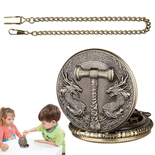 Aibyks Tiny Dice Set, Pocket Watch Dice Set,Retro -Metallwürfel in Pocket Watch Shell Case | Rollenspiele Brettspielzubehör, Kartenspielspielzeug für Männer Frauen von Aibyks