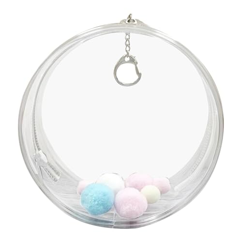 Aibyks Transparente Puppen Präsentationstasche – 14cm runde Puppen Tragetasche | Tragbare staubdichte Plüschfigur Puppen Aufbewahrungstasche zum Präsentieren klei-ner Figuren (mit Ball) von Aibyks