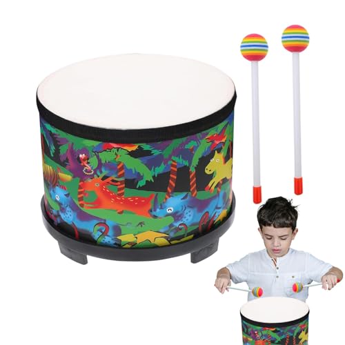 Aibyks Trommel für Kleinkinder, Floor Tom Drum für Kinder - 8 Zoll Floor Tom Drums Set - Musikalisches Baby-Trommelset aus Holz mit 2 Schlägeln für Kleinkinder von Aibyks