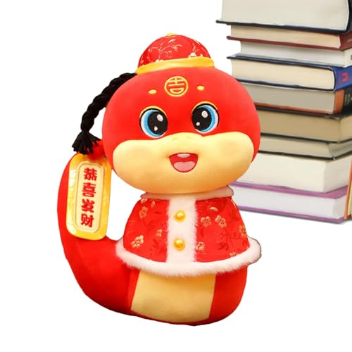 Aibyks Weiche Schlangenpuppen, ausgestopftes Schlangenplüschtier | Traditionelles chinesisches Schlangenstofftier,Kuscheltier-Schlangenpuppenspielzeug für Tische, Bücherregale, Vitrinen, Betten von Aibyks