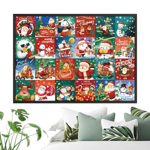 Aibyks Weihnachts-Adventskalender-Puzzle,Adventskalender 2024-Puzzle, Adventskalender-Puzzle für Weihnachten 2024, Familienspielabend, interaktives Eltern-Kind-Puzzle für Schlafzimmer, Klassenzimmer von Aibyks