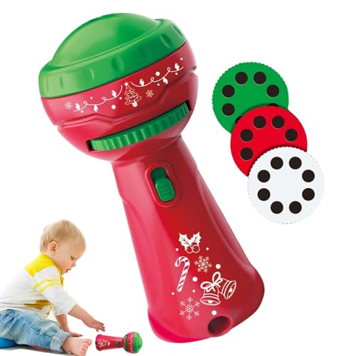 Aibyks Weihnachts-Taschenlampen-Projektor,Weihnachts-Taschenlampen-Projektor für Kinder - Taschenlampe für pädagogisches Lernen - 24 Taschenlampenprojektor mit weihnachtlichen Mustern, lustiges von Aibyks