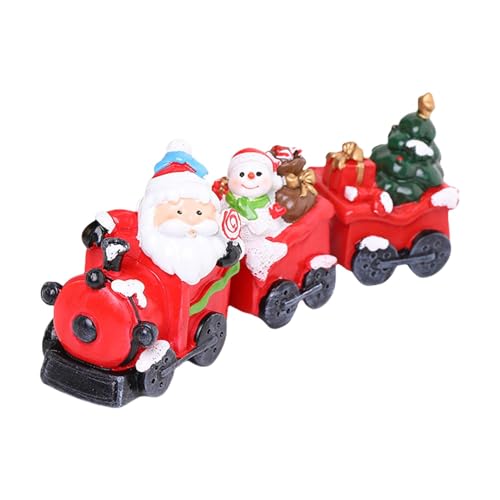 Aibyks Weihnachtszug,Weihnachtszugspielzeug,Weihnachtsmuster Weihnachtsdekoration Harz Kleines Zugset | Lernspielzeug Weihnachtsbaum-Zug-Set Weihnachtszug-Figur von Aibyks