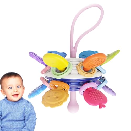 Aibyks Ziehen Sie sensorisches Spielzeug, ziehen Sie Stringspielzeug für Baby,Teether Grip Training ziehen String Food Grade Travel Seil - Frühe pädagogische sensorische Spielzeuge, farbenfrohe von Aibyks