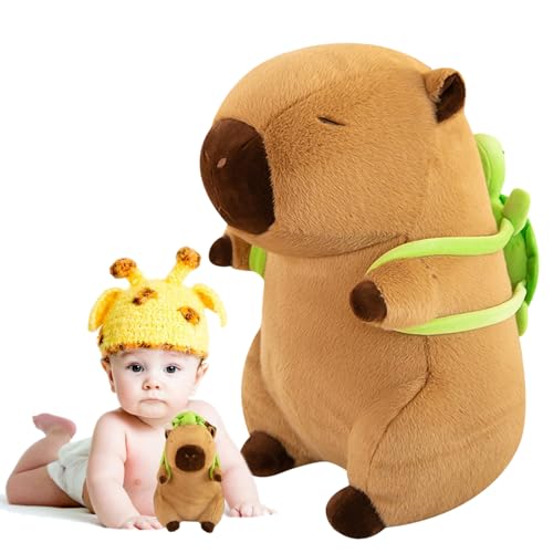 Aicerous® Capybara Plüschtier, Capybara Kuscheltier, Cute Capybara Stofftier mit Schildkrötenrucksack, Super Weiche Plüsch überzogen, für Home Deko und Kind (A) von Aicerous