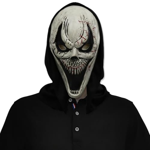 Aicerous® Halloween Ghostface Maske Geist Scream Maske Horrorfilm Maske Schrei Maske, Naturlatexmaterial, Beängstigend Deko für Halloween/Karneval/Maskerade, adampt für Kind/Erwachsen, unisex (A) von Aicerous