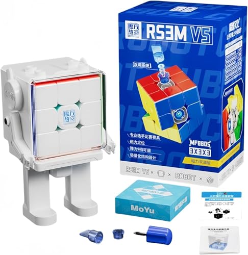 Aigidusansu MOYU RS3M V5 Magnetwürfel 3x3x3 Zauberwürfel, Professional Ball Core UV Magnetischer Stickerloser Magic Cube Roboter, 3D Puzzle Spiele für Kinder und Erwachsene (Magnetic Dual Robot) von Aigidusansu