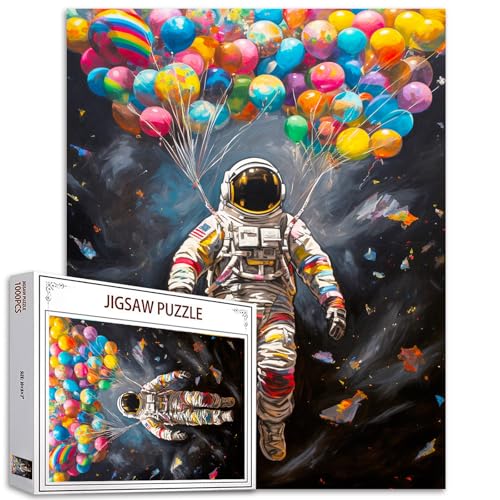 1000-teiliges Astronauten-Graffiti-Puzzle für Erwachsene, Luftballons, Weltraum-Puzzle, himmlisches Punk, Graffiti-Puzzle, Kunst, Wanddekoration, DIY-Puzzle, Geschenke, anspruchsvolle von Aihonmin