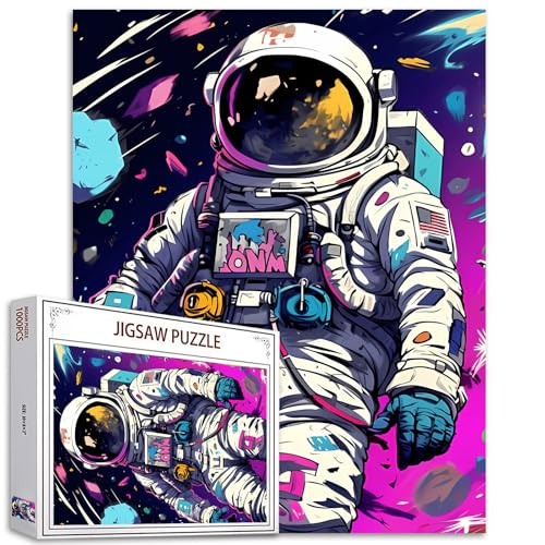 Graffiti-Astronauten-Puzzle, 1000-teiliges Puzzle für Erwachsene und Kinder, Weltraum, Astronauten-Puzzle, Graffiti-Pop-Art-Dekor-Puzzle, herausfordernde Familienaktivität-Spiele, DIY-Bastelpuzzle, von Aihonmin