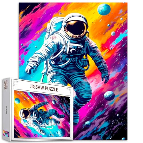 Planet Astronaut Galaxie, 1000 Teile Puzzle für Erwachsene und Kinder, Graffiti-Weltraum-Puzzle, Planet, Pop-Art-Puzzle, pädagogisches Puzzle-Spiel für Jugendliche, DIY-Bastelpuzzle, Geschenke, 68 x von Aihonmin