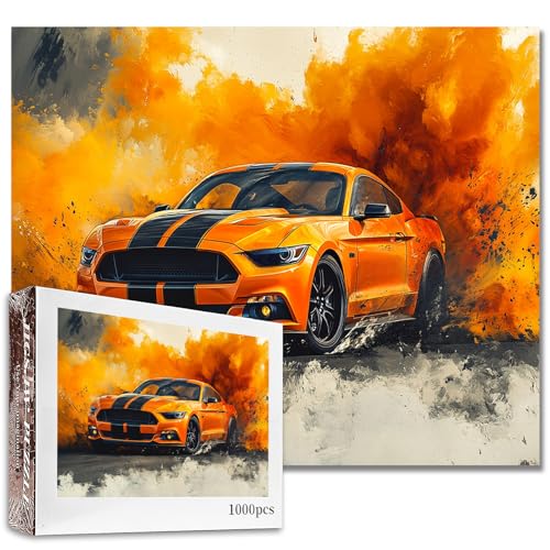 Rennwagen-Puzzles 1000 Teile Auto-Graffiti-Puzzles für Erwachsene Allradantrieb Auto-Kunst-Puzzles für anspruchsvolle Familienaktivitätsspiele DIY-Handarbeitspuzzle für Zuhause Wanddekoration von Aihonmin