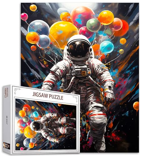 Weltraum-Astronauten-Puzzles für Erwachsene, schwimmende Luftballons, Puzzle, Astronaut, Graffiti, Pop-Art-Puzzle, Wanddekoration, DIY-Puzzle, Geschenke, anspruchsvolle Familienaktivität für von Aihonmin