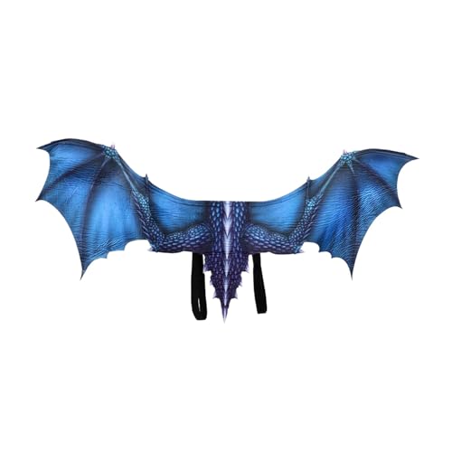 Ailan Leichte Drachenritzelflügel Requisiten für Halloween, Karneval, leichte Struktur, Stoff, Dekoration für Erwachsene, Cosplay, Blau von Ailan