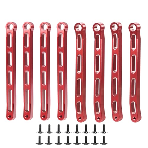 Ailan Lenkgestänge Set für MN78, Aluminiumlegierung, Crawler, Radstand, 8 Stück, RC Autozubehör, Ersatzteile, RC Upgrade Teil, Rot von Ailan