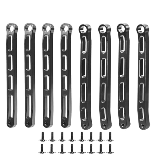 Ailan Lenkgestänge Set für MN78, Aluminiumlegierung, Crawler, Radstand, 8 Stück, RC Autozubehör, Ersatzteile, RC Upgrade Teil, Schwarz von Ailan