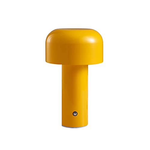 Ailan Pilz Tischlampe Touch USB wiederaufladbarer Acryl Lampenschirm Dreifarbig Dimmbar Desktop Nachtlicht Bar Party Dekoration, Gelb von Ailan
