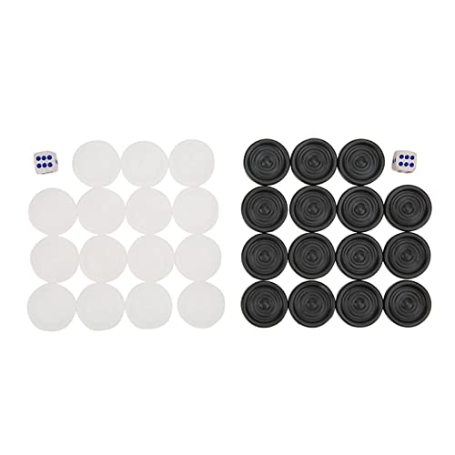 22mm Kunststoff Schwarz Weiß Backgammon Checkers Chips Set für Brettspiele Kinderspielzeug von Ailgely