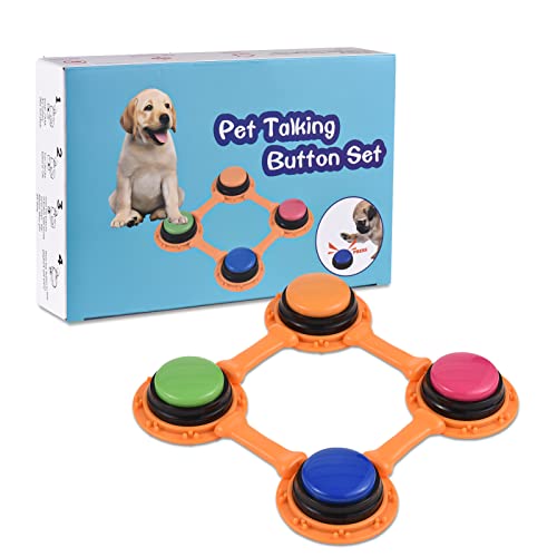 Ailgely Answer Buzzers, Buzzer mit Aufnahmefunktion, Hunde Buzzer, Antwortsummer, Hundetaste mit Knochenhalterung, Kann 30 Sekunden aufnehmen, Interaktive Spielzeug-Antworttaste für Kinder von Ailgely