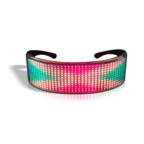 Ailgely LED-Partybrille, BT APP-Steuerung, LED-Leuchtbrille, Blinkende Leuchtende Leuchtbrille, Wiederaufladbare USB-DIY-Animation, für Rave-Festivals, Bars, Clubs, Halloween, Geschenke von Ailgely