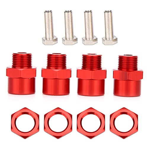 Ailgely RC Car 12 Mm 17 Mm Rad-Sechskant-Umrüstadapter Metall Robust Hohe Kompatibilität für Sakura D4 HSP 94123 1/10 Auto (Rot) von Ailgely