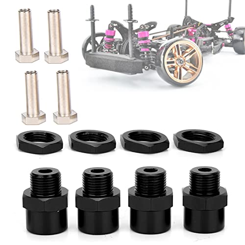 Ailgely RC Car 12 Mm 17 Mm Rad-Sechskant-Umrüstadapter Metall Robust Hohe Kompatibilität für Sakura D4 HSP 94123 1/10 Auto (Schwarz) von Ailgely