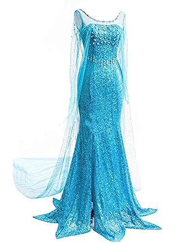 Ainiel Damen Prinzessin Rollenspiel Outfits Halloween Kostüm, Blau, M von Ainiel