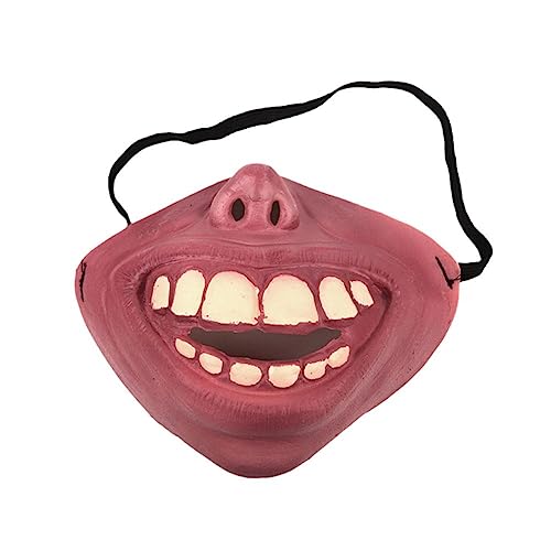 Ainiupi Halloween Lustiges Lächeln Halbgesichtsmaske Große Zähne Halloween Kostüm Party Cosplay Requisiten von Ainiupi