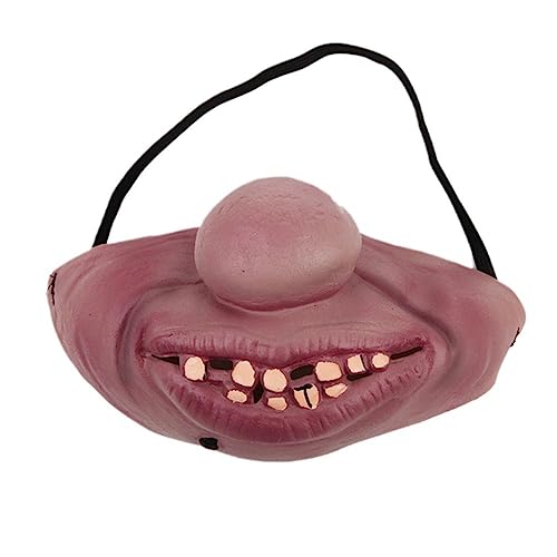 Ainiupi Halloween Lustiges Lächeln Halbgesichtsmaske Große Zähne Halloween Kostüm Party Cosplay Requisiten von Ainiupi