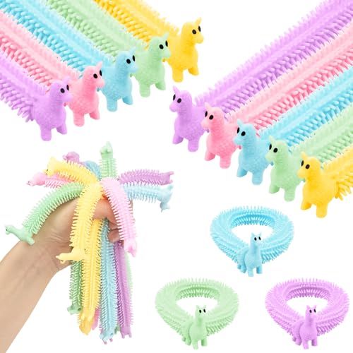 Ainiv Alpaka Stretchy String Spielzeug, 10er Pack Stressabbau Spielzeug Squeeze, Stretchy Strings Sensorische Fidget Spielzeug für Kinder & Erwachsene mit Autismus und ADHD Therapie von Ainiv