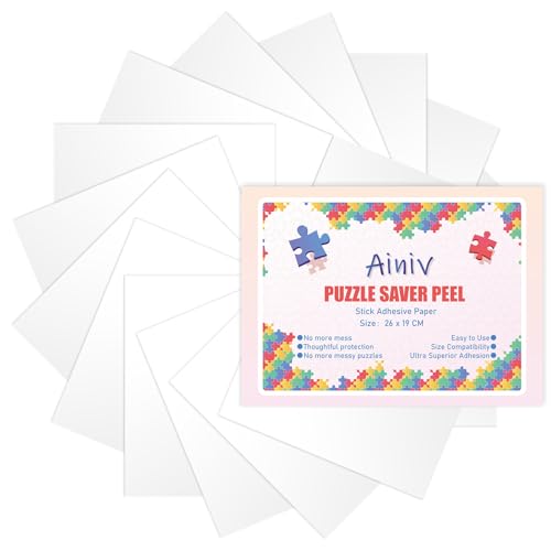 Ainiv Ultra-Haftung Puzzle Klebefolie, 16 Stück (19 * 26cm) Puzzle Saver Folie Selbstklebend, Super Puzzlekleber - Optimal für 2 x 1000 Teile oder 4 x 500 Teile Ainiv Ultra-Haftung Puzzle Klebefolie, 16 Stück (19 * 26cm) Puzzle Saver Folie Selbstklebend, Super Puzzlekleber - Optimal für 2 x 1000 Teile oder 4 x 500 Teile von Ainiv