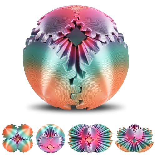 Ainiv 3D Gear Ball, 3D-Gedruckter Zahnradball, Gear Sphere Das Steampunk Whirling Wonder Fidget Zahnradball, Anti Stress Spielzeug, Stressabbau-Geschenk für Kinder und Freunde von Ainiv