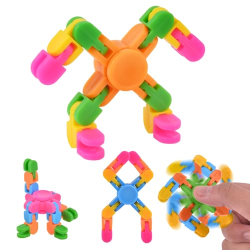 Ainiv 4PCS Dekompressions Fingergyroskope, Fingertip Spin Toy, Sensorische Fidget-Spinner Spielzeug, Transformierbare Mechanische Spinner Kreisel Stressabbau Spielzeug, Geschenk für Kinder/Erwachsene von Ainiv