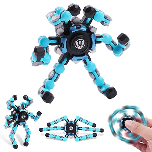 Ainiv Fingertip Toy, Sensorische Fidget-Spinner, Spinner Spielzeug, Spinner Toy, Spin Toy, Transformierbare Mechanische Spinner Kreisel Stressabbau Spielzeug, Geschenk Für Kinder Und Erwachsene(Blau) von Ainiv