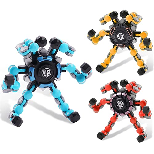 Ainiv Fingertip Toy, 3 STÜCKE Spin Toy, Sensorische Fidget-Spinner, Spinner Spielzeug, Spinner Toy, Transformierbare Mechanische Spinner Kreisel Stressabbau Spielzeug, Geschenk Für Kinder/Erwachsene von Ainiv