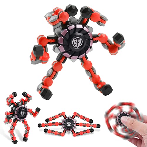 Ainiv Fingertip Toy, Sensorische Fidget-Spinner, Spinner Spielzeug, Spinner Toy, Spin Toy, Transformierbare Mechanische Spinner Kreisel Stressabbau Spielzeug, Geschenk Für Kinder Und Erwachsene(Rot) von Ainiv